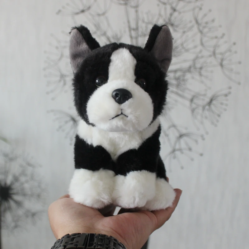 Simulated Animal French Bulldog Dog Puppy Boston Terrier Family Farm Pet Wild Nature Model Plush Toy Stuffed Doll Girl Boy Gift