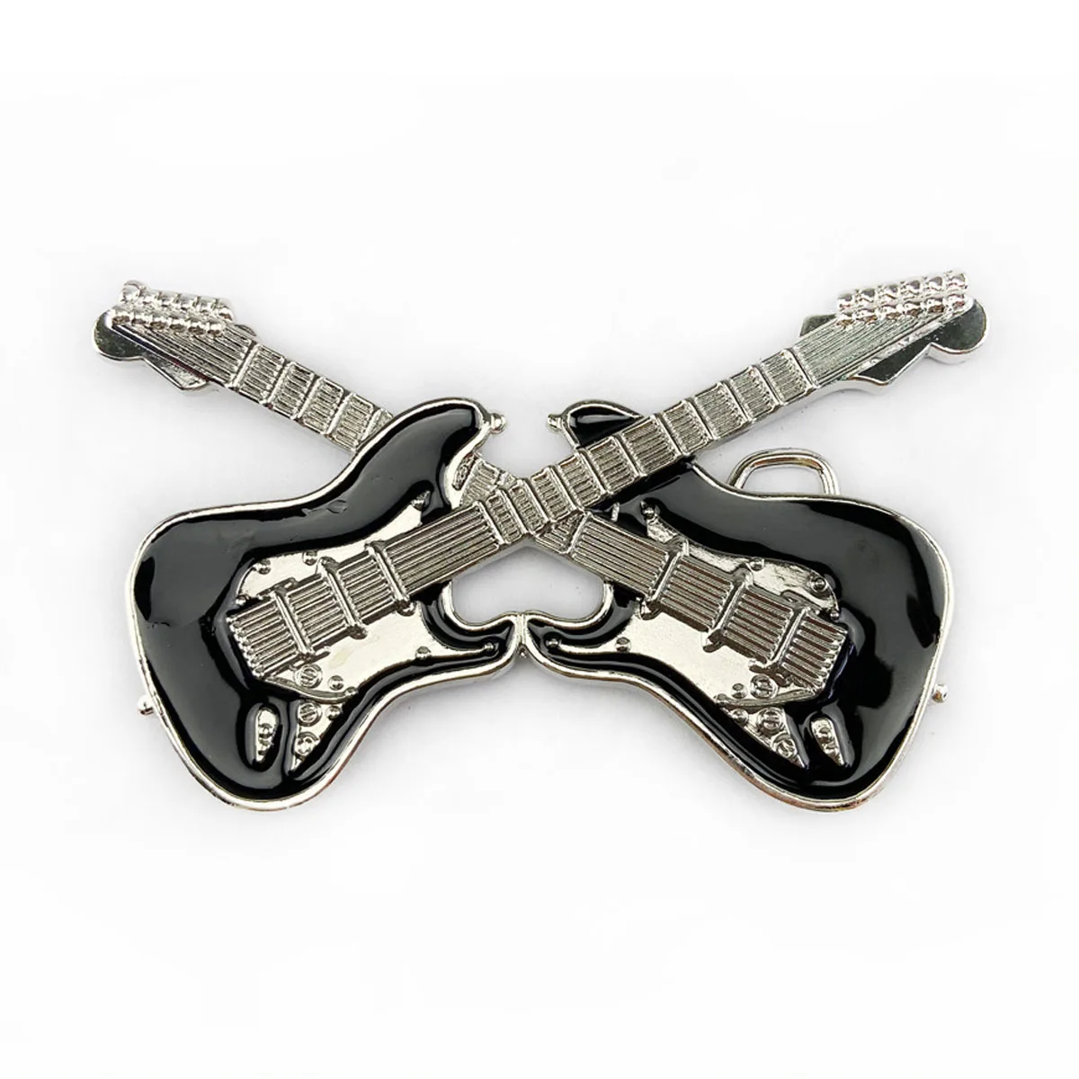 Double Cross Electric Guitar Belt Buckle Punk Rock Metal Belt Buckle For Men Music Lover Jeans Belt Accessory Dropshipping