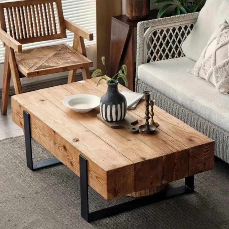 xx-Solid Wood Tea Table for Living Room Original Ecological Terrazzo Material Creative Log Home Design Stylish Stay Furniture*