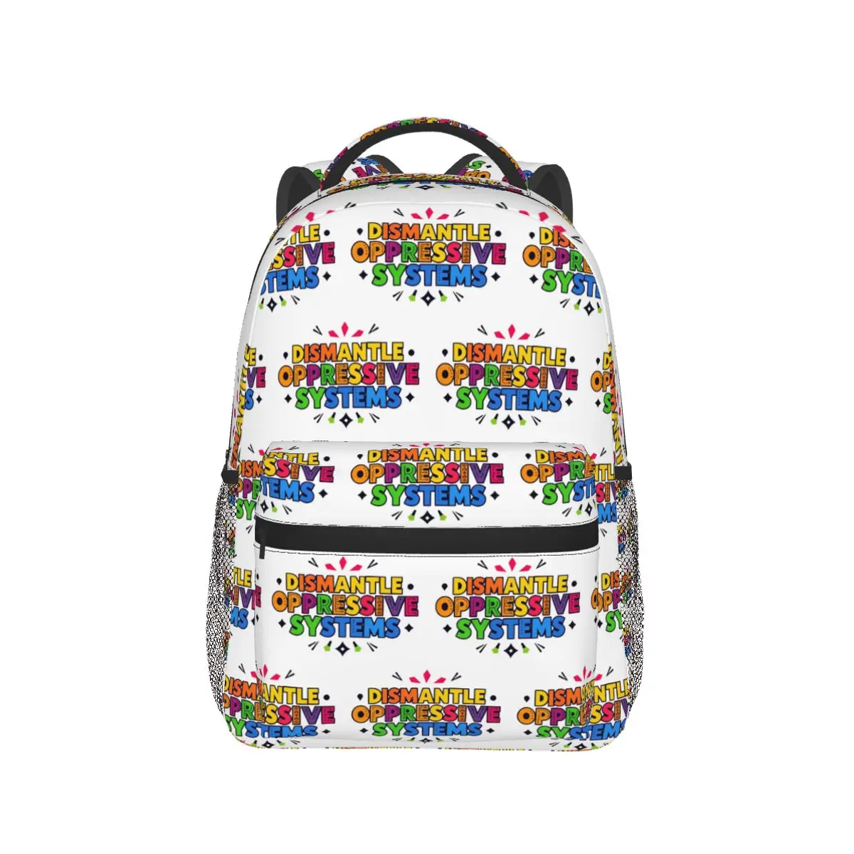 Dismantle Oppressive Systems Student Backpack School Bag Hiking Travel Daypack for Boys Girls Fashion Bookbag Shoulder Bags
