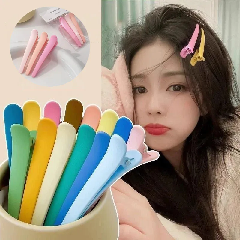 

3pcs Candy Colors Duckbill Clip Seamless Hairdressing Makeup Clips Women Plastic Sectioning Hairpins Styling Tools Accessories