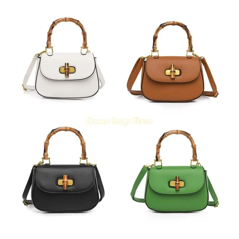 

X90D Saddle Bag with Bamboo Handle Crossbody Bag Shoulder Handbag for Valentine's Day