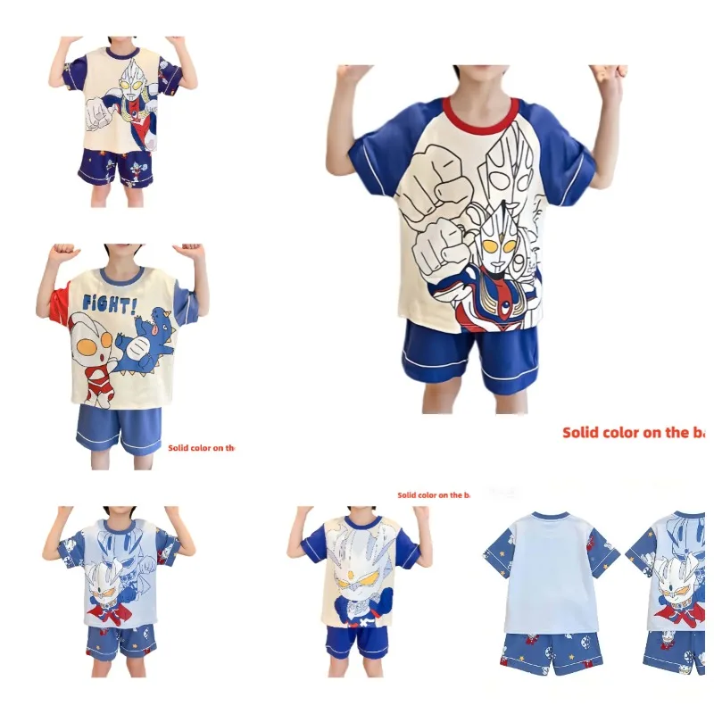 Conjunto de Camiseta y Pantalones Cortos de Verano para Adultos y Niños, Edición Limitada Ultraman Cerro Popular, Ropa Casual para el Hogar y para Dormir