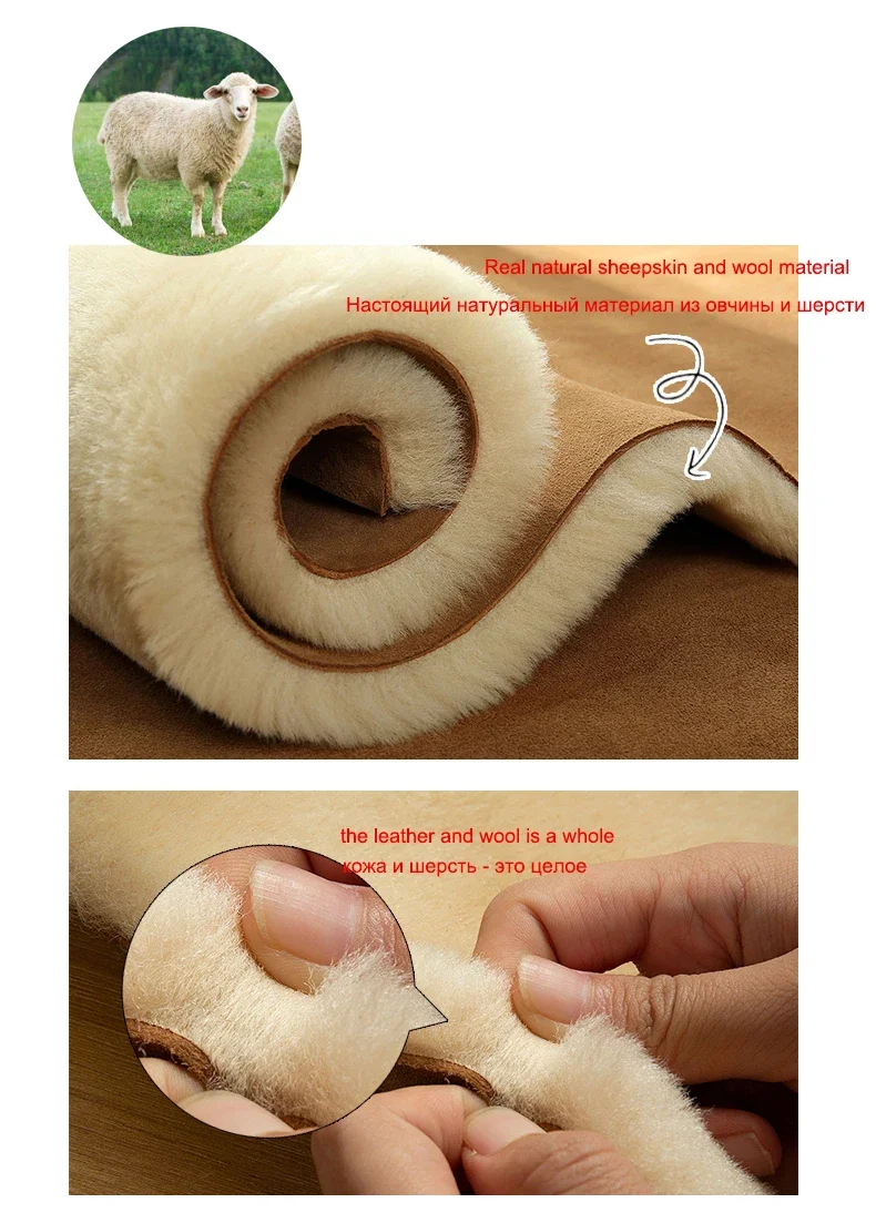 UVWP 100% Natural Sheepskin Fur Slippers Fashion Female Winter Slippers Women Warm Indoor Slippers Soft Wool Lady Home Shoes