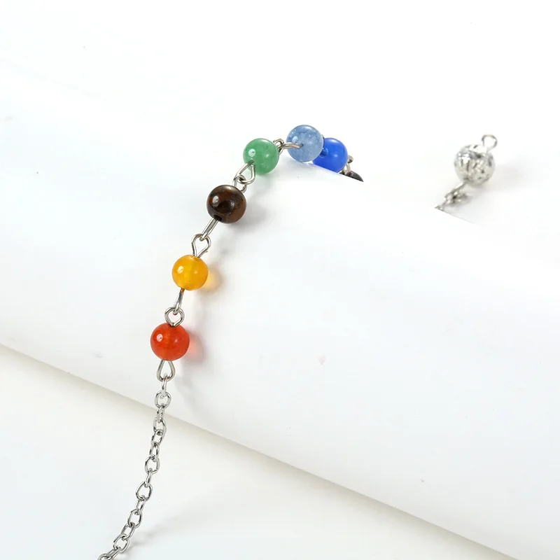 Chakra Beads Pendulum Chain Lobster Buckle Pendulum Pendant Yoga Lobster DIY Stainless Steel Chain Necklace Bracelet Making