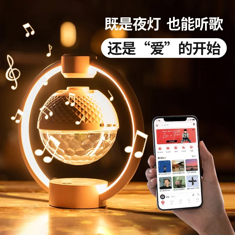 

Magnetic Levitation Bluetooth Speaker Floating Audio Home Office Decor Gift For Boyfriend Girl Friends Kids Birthday Festival