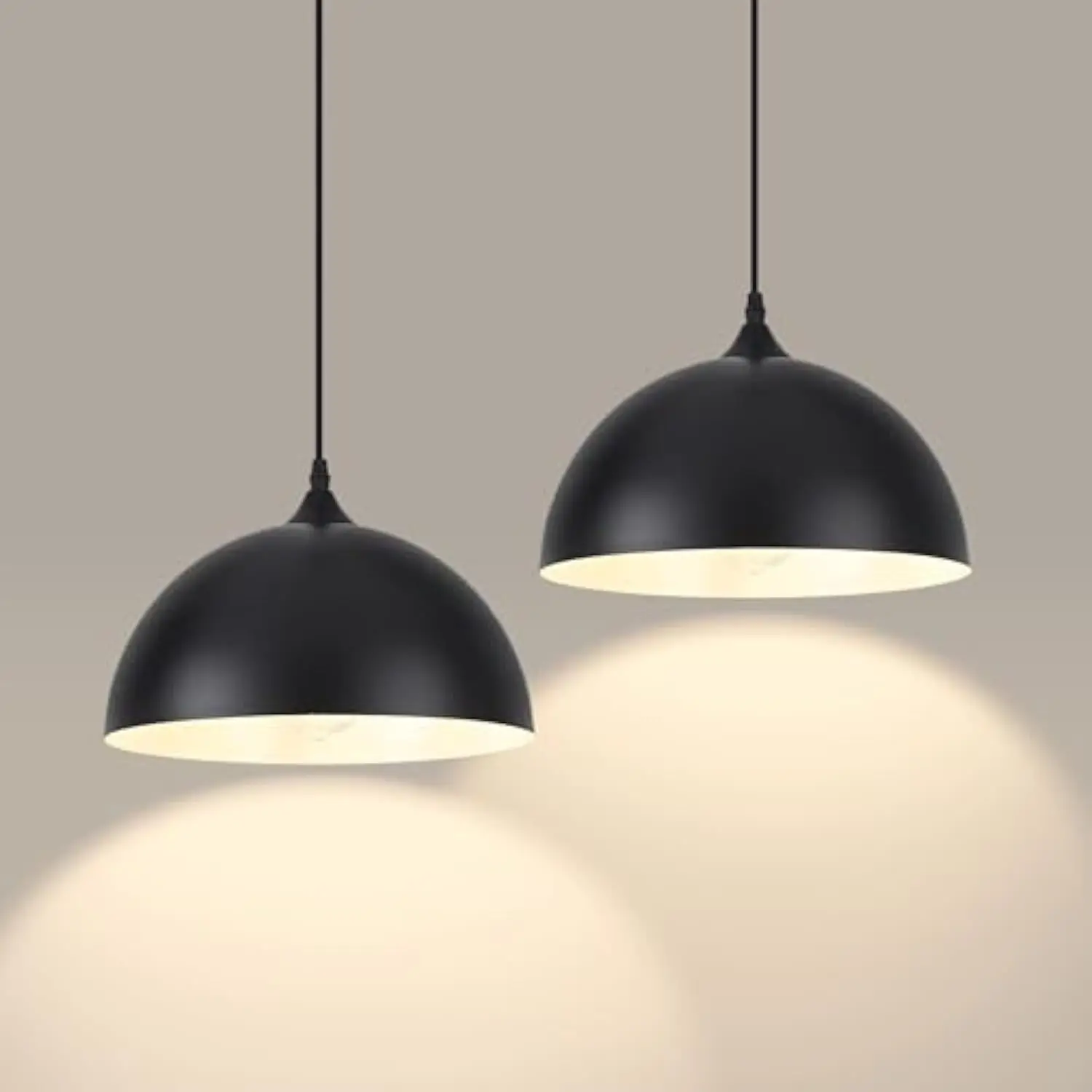 

Pendant Lights Kitchen Island 2 Pack, 11.8 inches Dome Pendant Light Fixtures, Matte Black Pendant Light, Farmhouse Pendant Lig