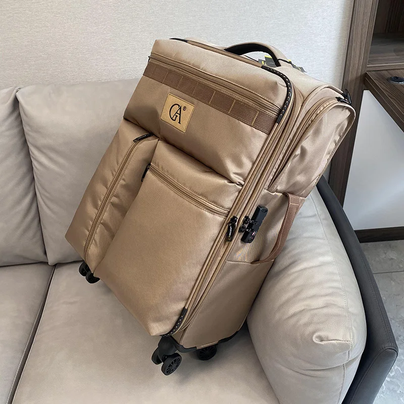 Multifunctionele Ultralichte Stille Instapkoffer 20 "Oxford Doek Gecontroleerd 24 Uitschuifbare Trekstang Bagage 20/28