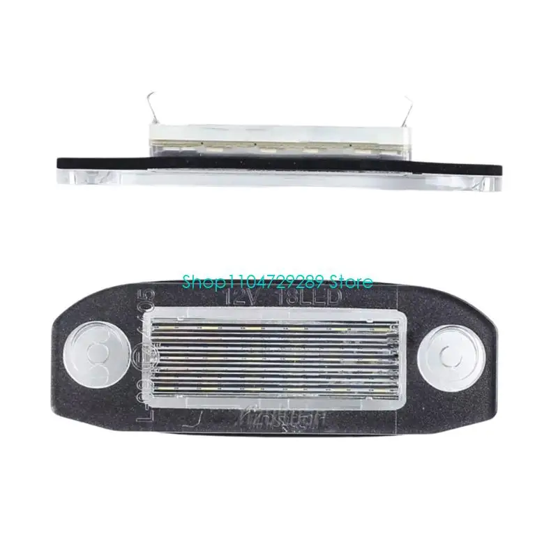 D8KE Car Plate Light Replacement Pair with White LED Output, Molded Plastic Housing and Rear Plate Lamp Maintenance for C & V