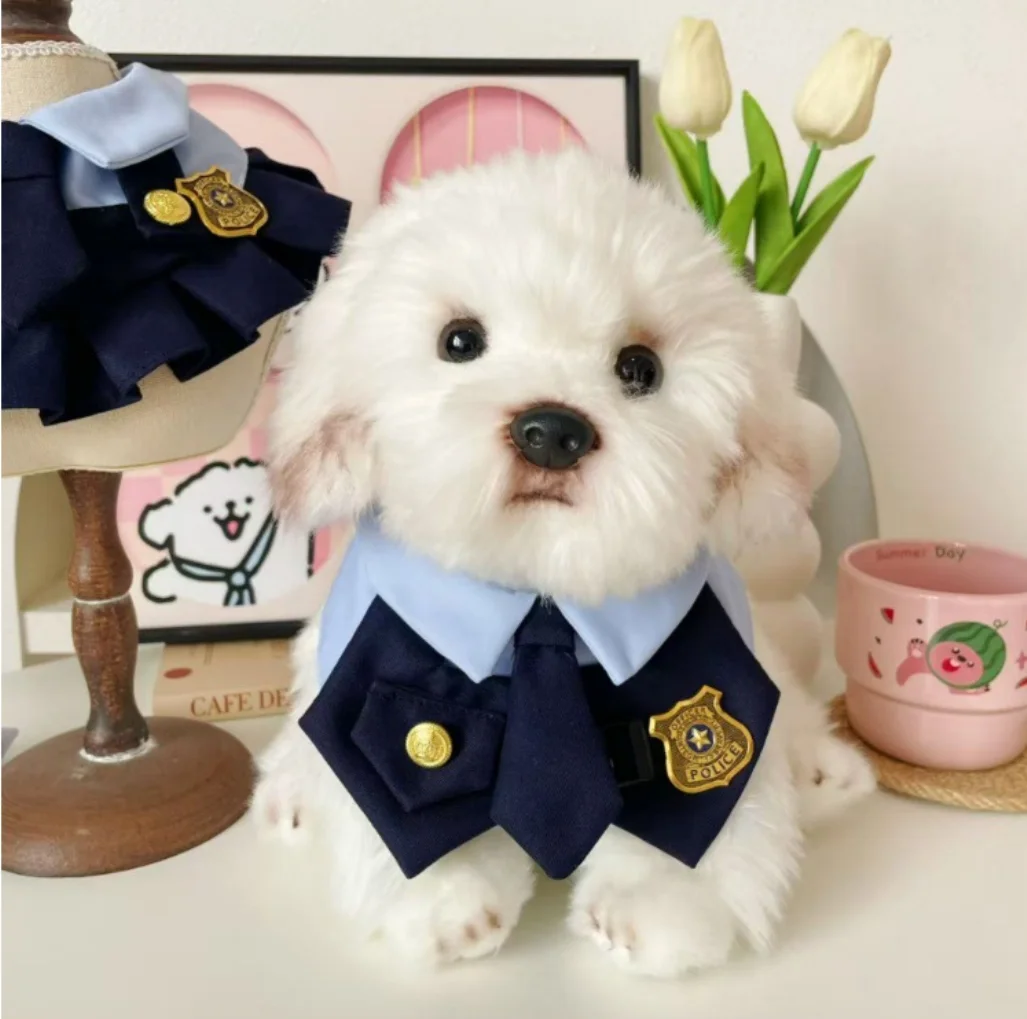 Newly Designed Pet Scarf Same Style Rabbit Police Officer Dog Towel