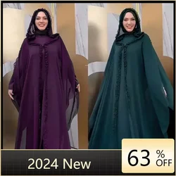 Plus Size African Dresses for Women Summer Fashion African Long Sleeve Polyester Solid Color Long Maxi Dress Kaftan Muslim Abaya