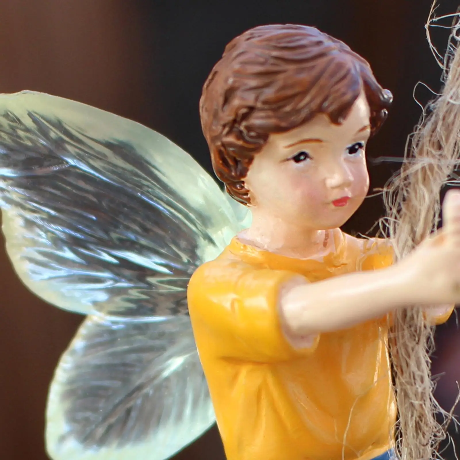 Resin Fairy Garden Boy Figurine Lawn Ornament Miniature Statue Creative Figure for Home Decoration