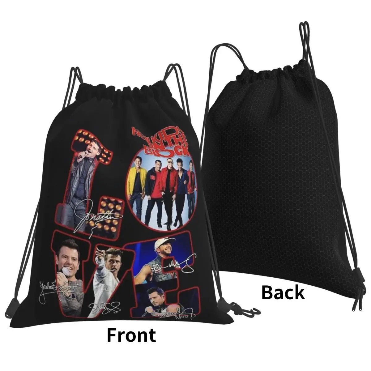 New Kids On The Block Band NKOTB Backpacks Multi-function Drawstring Bags Sports Bag Book Bags for Travel Students