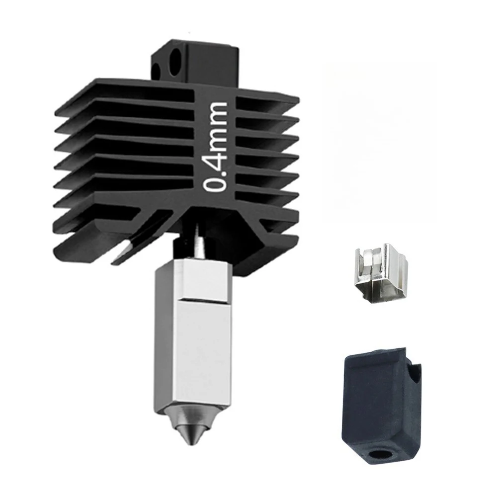 Thermally Optimized Hot End Kit Featuring Hardened Steel Nozzle and Conductive Heating Block for Bambu X1 P1 Printers