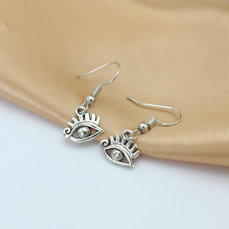 Vintage Silver Color Tribal Totem Eye Pendant Dangle Earrings for Women Retro Exaggerated Personality Jewelry Girl Gift