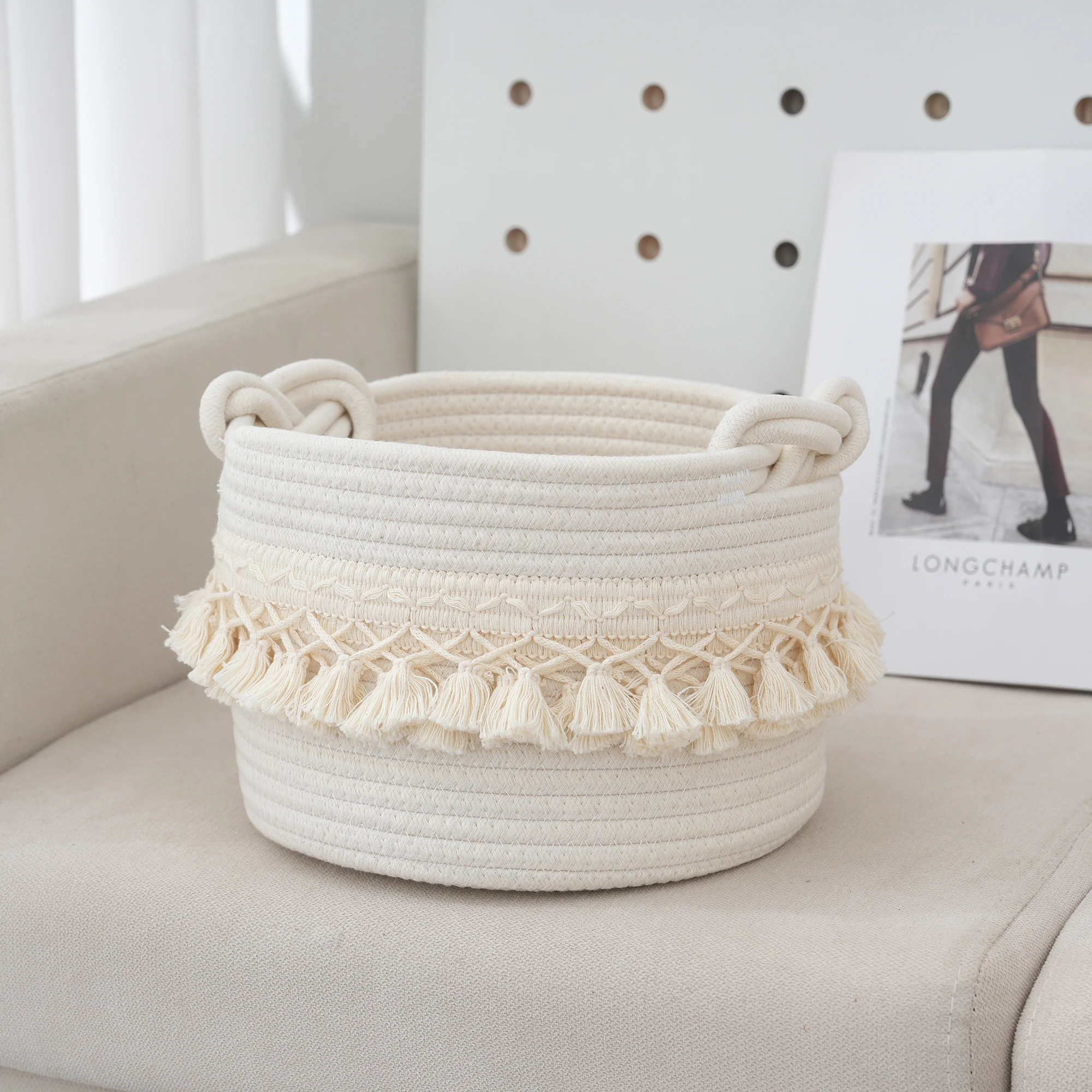 Cotton Thread Storage Basket Multipurpose Sundries Organizer Household Frame Makeup Medicine Headset Snacks Receive Box