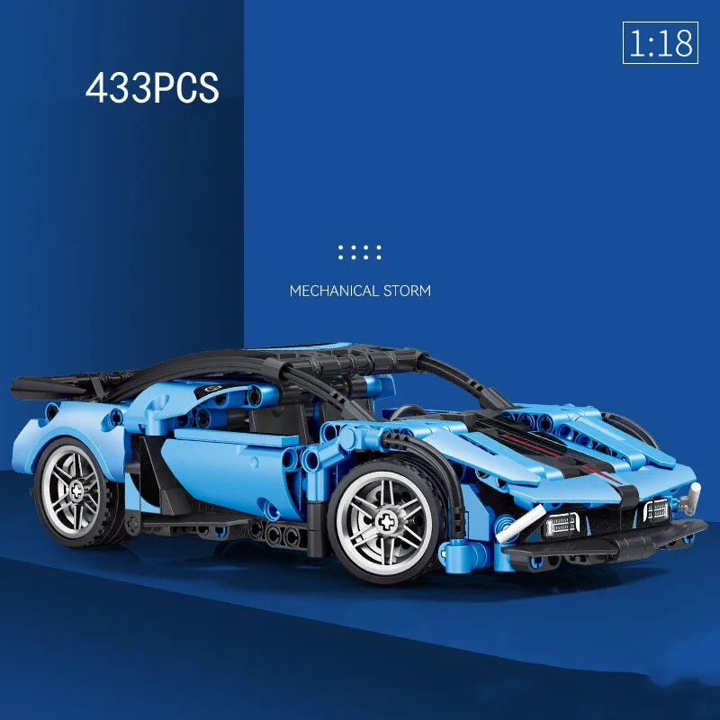 Technical 1:18 Scale Viper SRT Super Sport Car Building Block Model Pull Back Vehicle Steam Bricks Toys Collection For Gifts