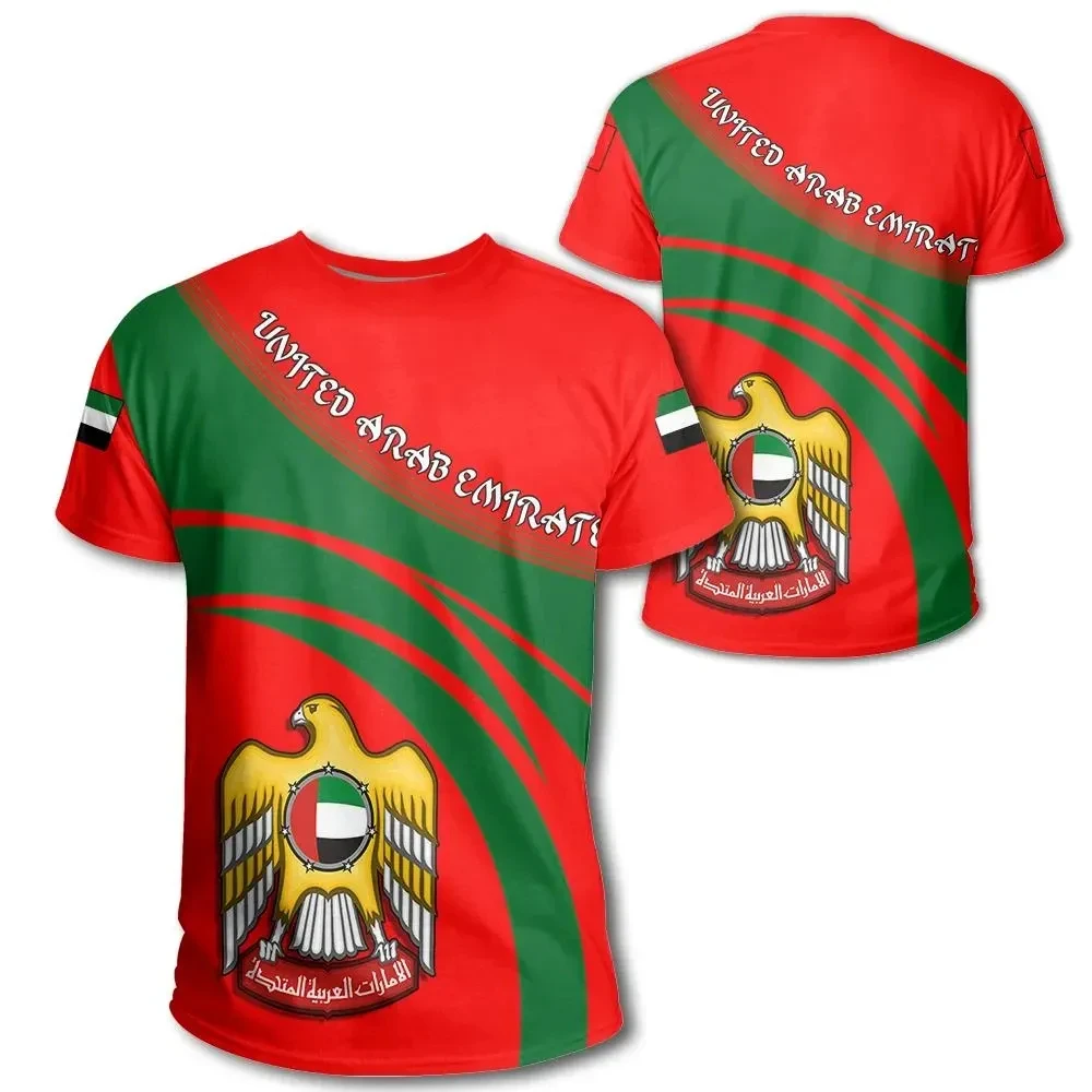 New Arab Emirates Flag Grapic T Shirts Jersey Men's Sports Tees Street Oversized Tops Unisex Casual Short Sleeve Loose T-shirt