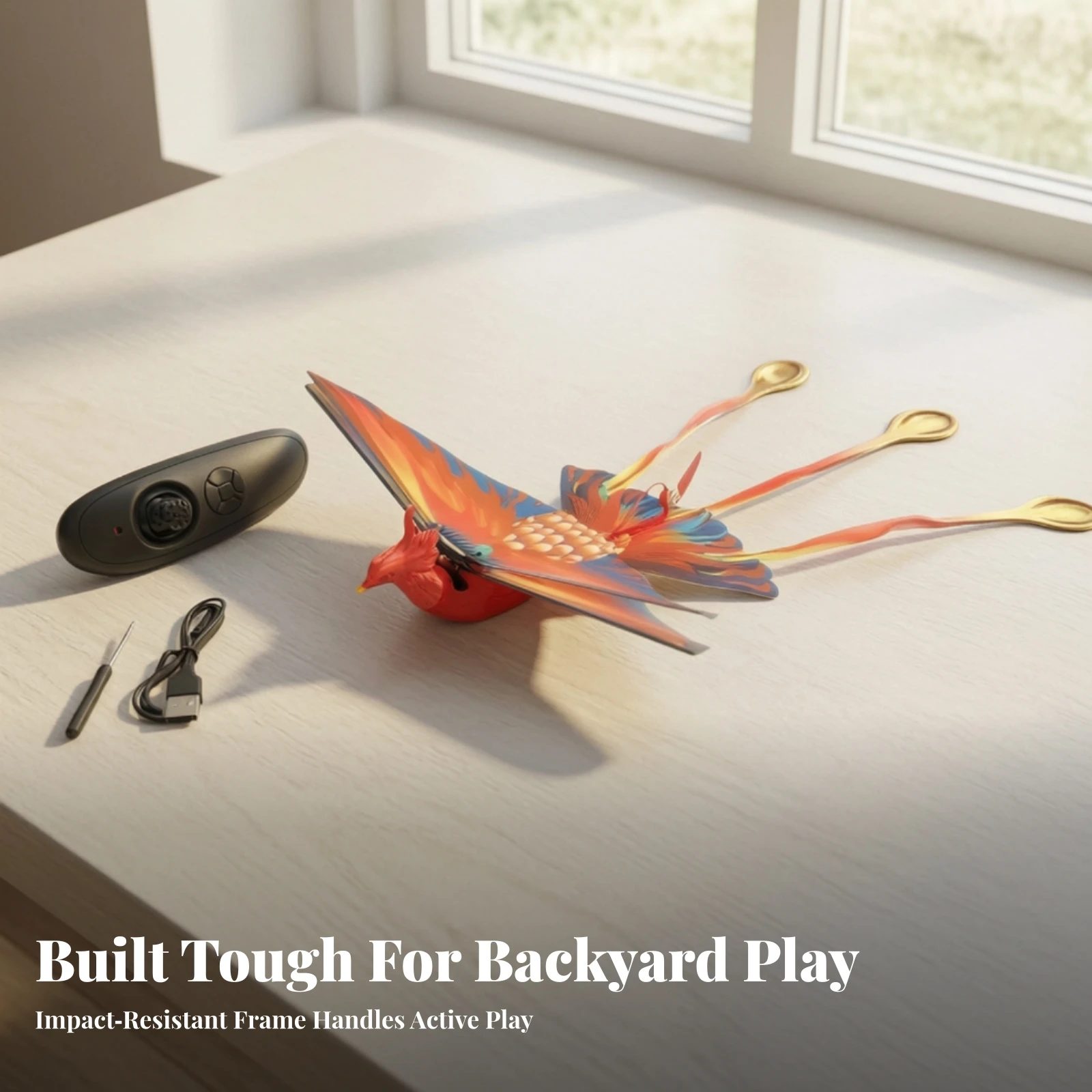 Flying Phoenix Toy Stable Wireless Control Bird Flapping-Wing Bird Wireless Flapping Wing Toy Sturdy for Children