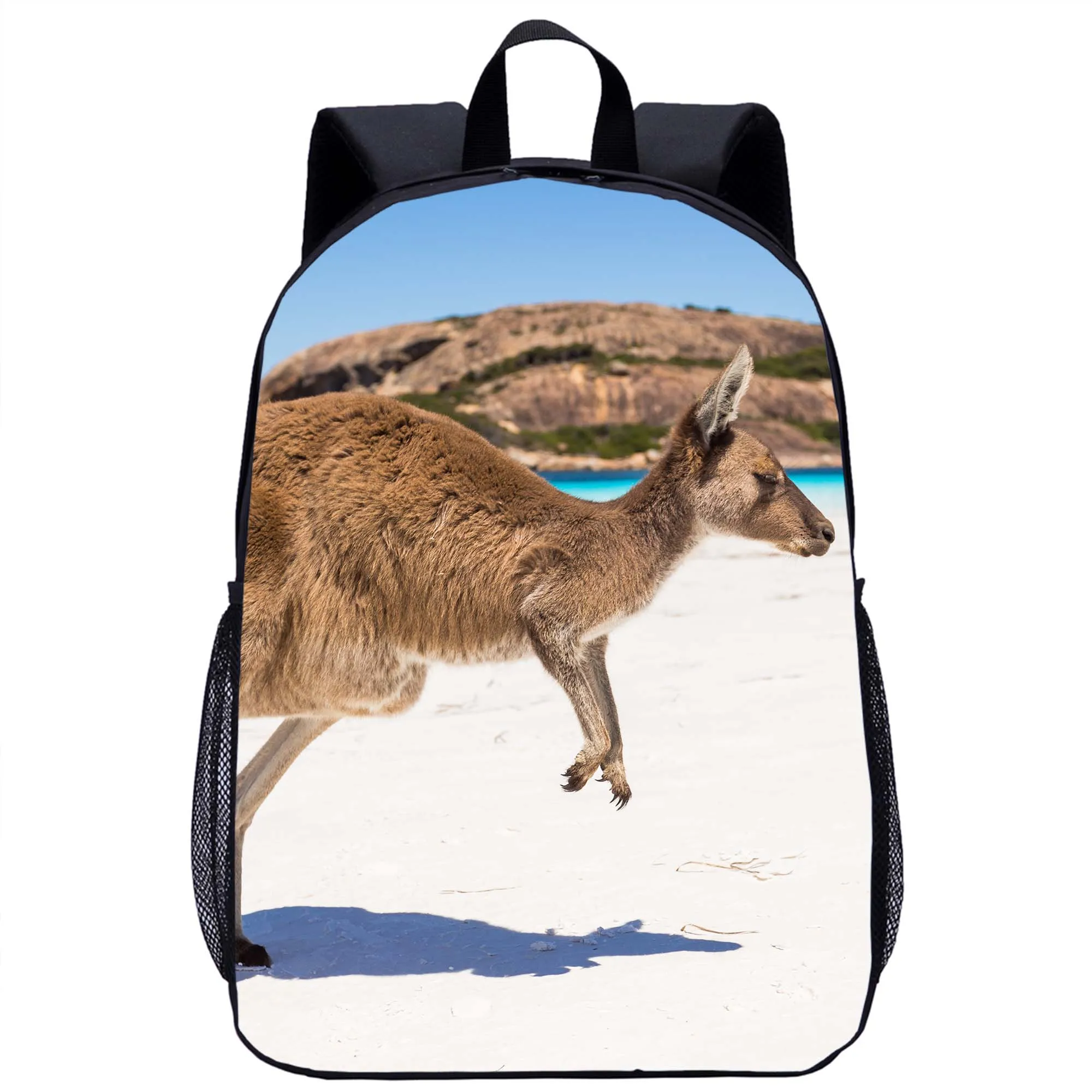 Cool Animal canguro mochila adolescente niños bolso escolar niñas niños mochilas casuales diarias bolsa de libros mujer hombre mochilas de viaje