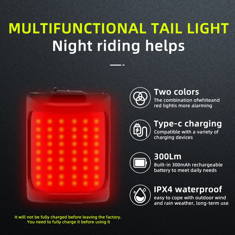 Bike Lights for Night Riding Bicycle Tail Light USB Rechargeable LED Lantern Warning Light Rear Easy to Install Cycling Lamp