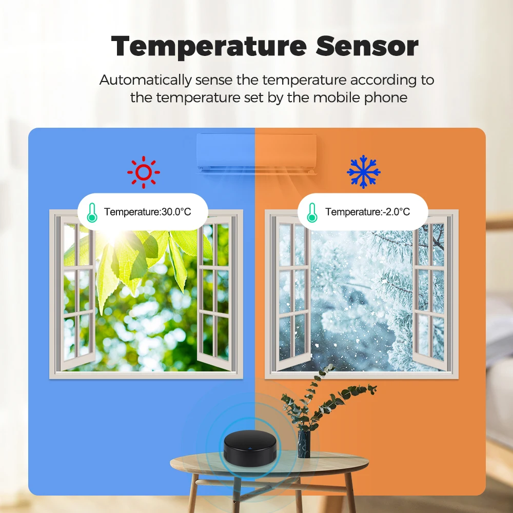 Tuya WiFi IR Remote Control with Temperature And Humidity Sensor Smart Home Universal Infrared Control Works with Alexa Google