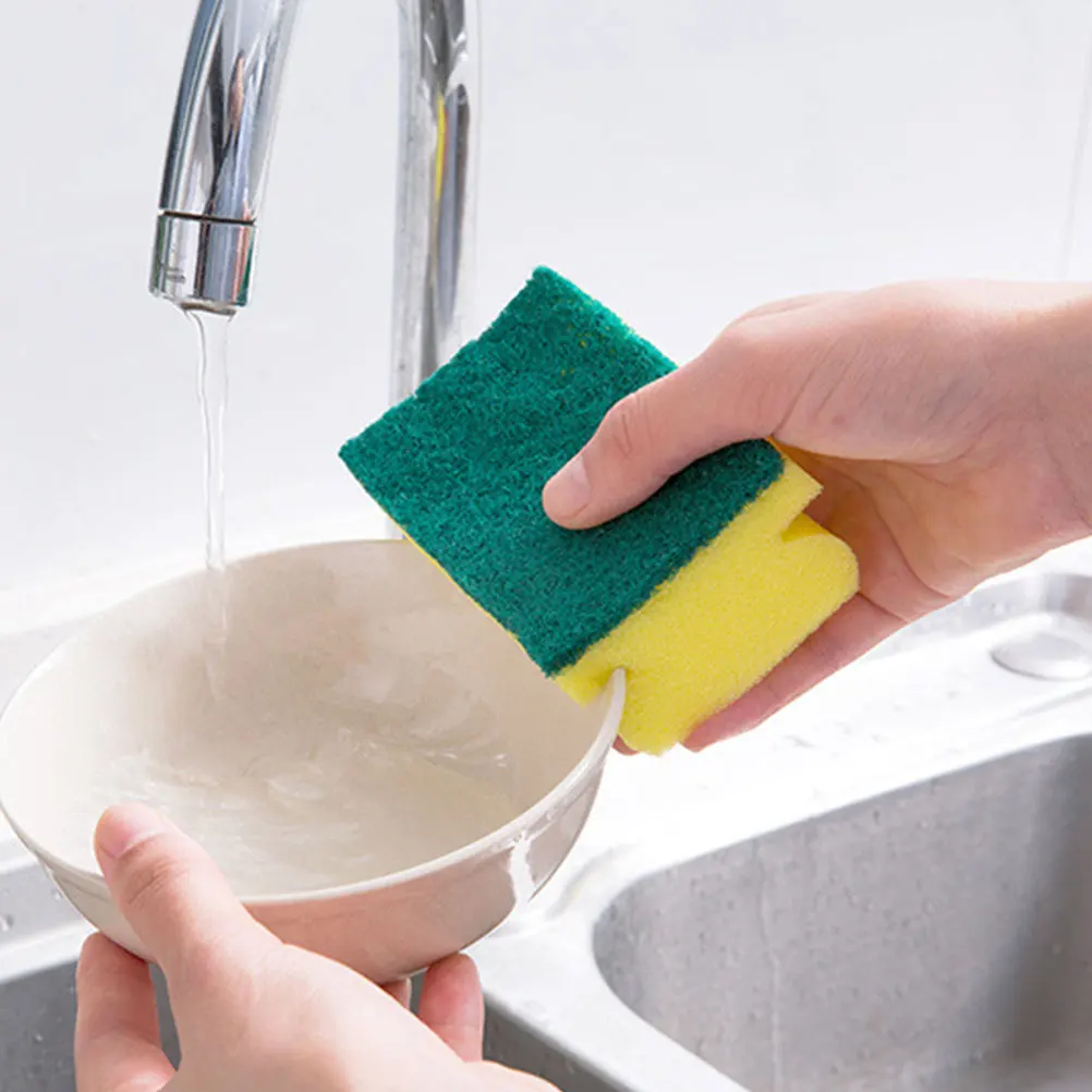 

10pcs Cleaning Sponge Pad Scrubbing Small Dish Sponges Kitchen Wash Reusable Powerful Non Scratch Scouring Pads