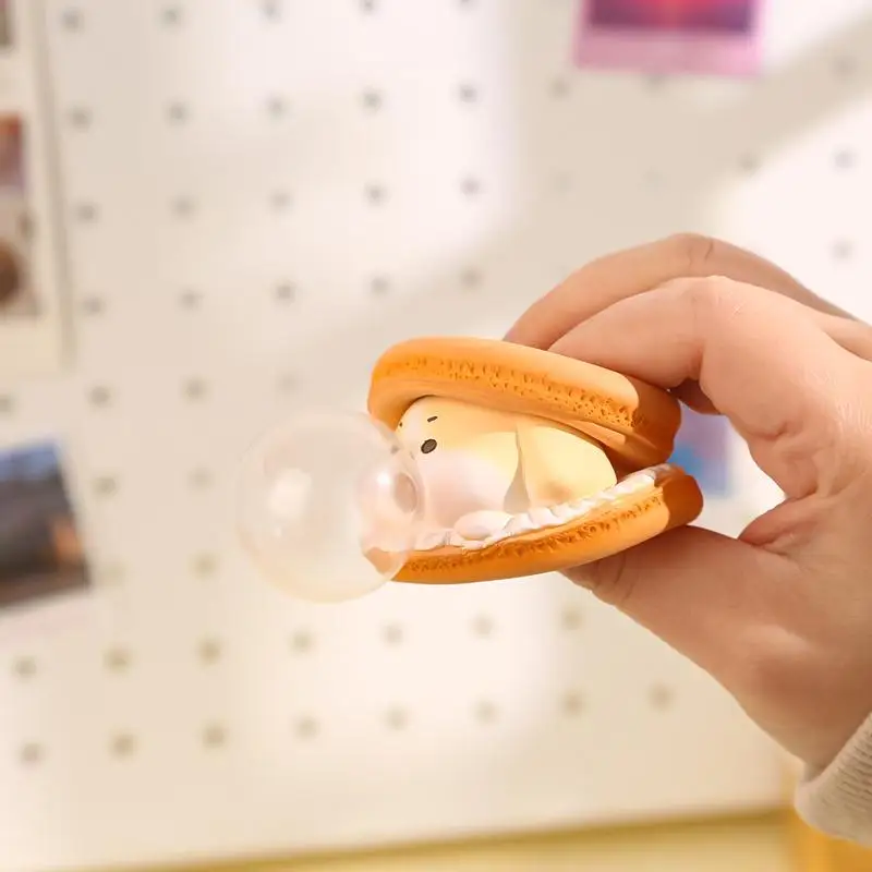 2Pcs Burger Blows Bubbles Office Stress Relief Ornaments Creative Cartoon Pinch Toys Children's Decompression Toys Gifts