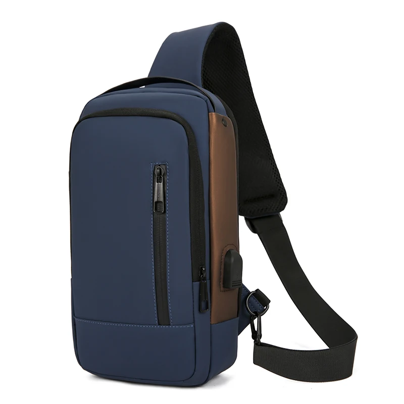 Multifunctionele Anti-Diefstal Usb Opladen Mannen Crossbody Tas Lakleer Reisborsttas Pak Waterdichte Casual Borsttas Heren