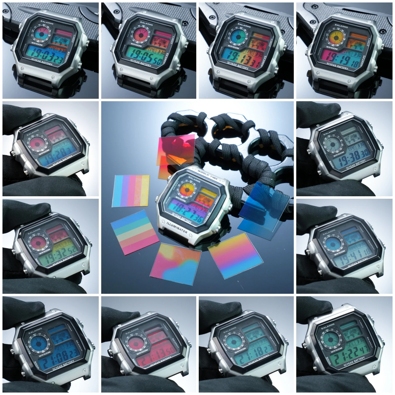 AE1200 Watch Screen Sticker For Casio AE-1200 Watch Dial Mod Kit Colorful Gradient Modification Decal  Copper Watch Faces Parts