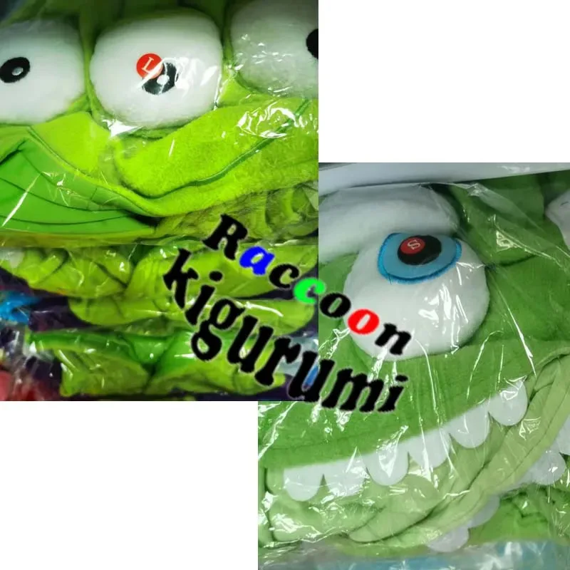 Мужская комбинезон с изображением инопланетянина, теплая одежда для сна с рисунком животных, монстра, рождественская пижама для мальчиков, семейный костюм для косплея, енот кигуруми