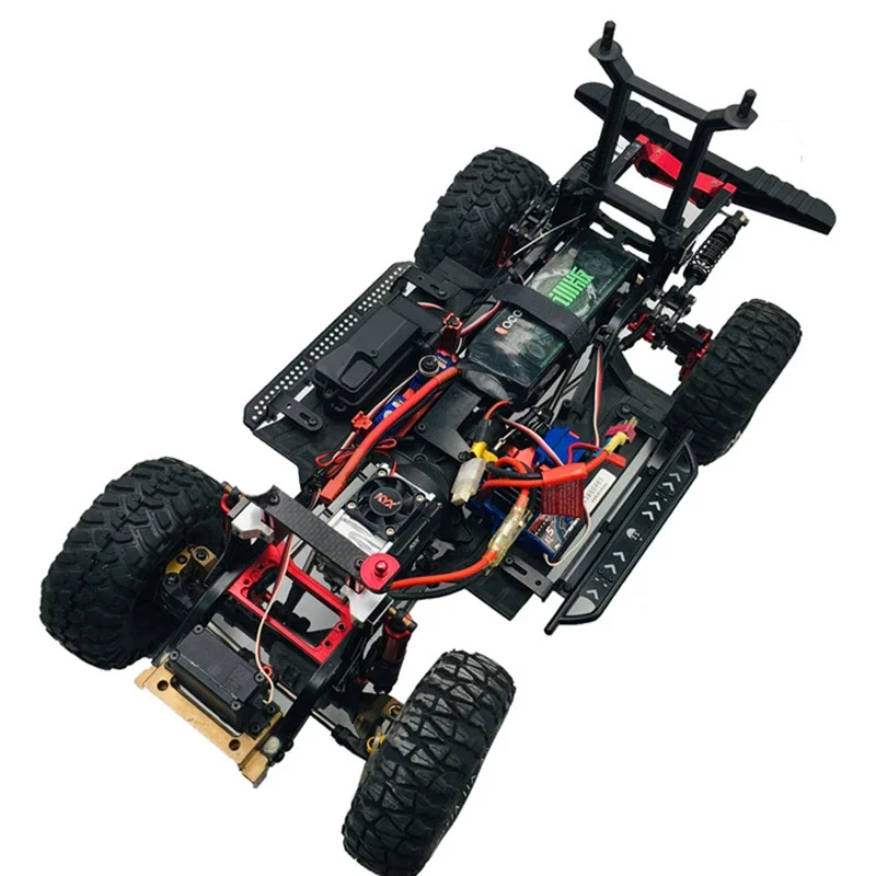 لوحات شمسية سوداء محاكاة معدنية ، سيارة مجنزرة بتحكم عن بعد ، Traxxas ، قاعدة عجلات ، قطع غيار تصنعها بنفسك ، مجموعة واحدة ، 10 تحكم عن بعد