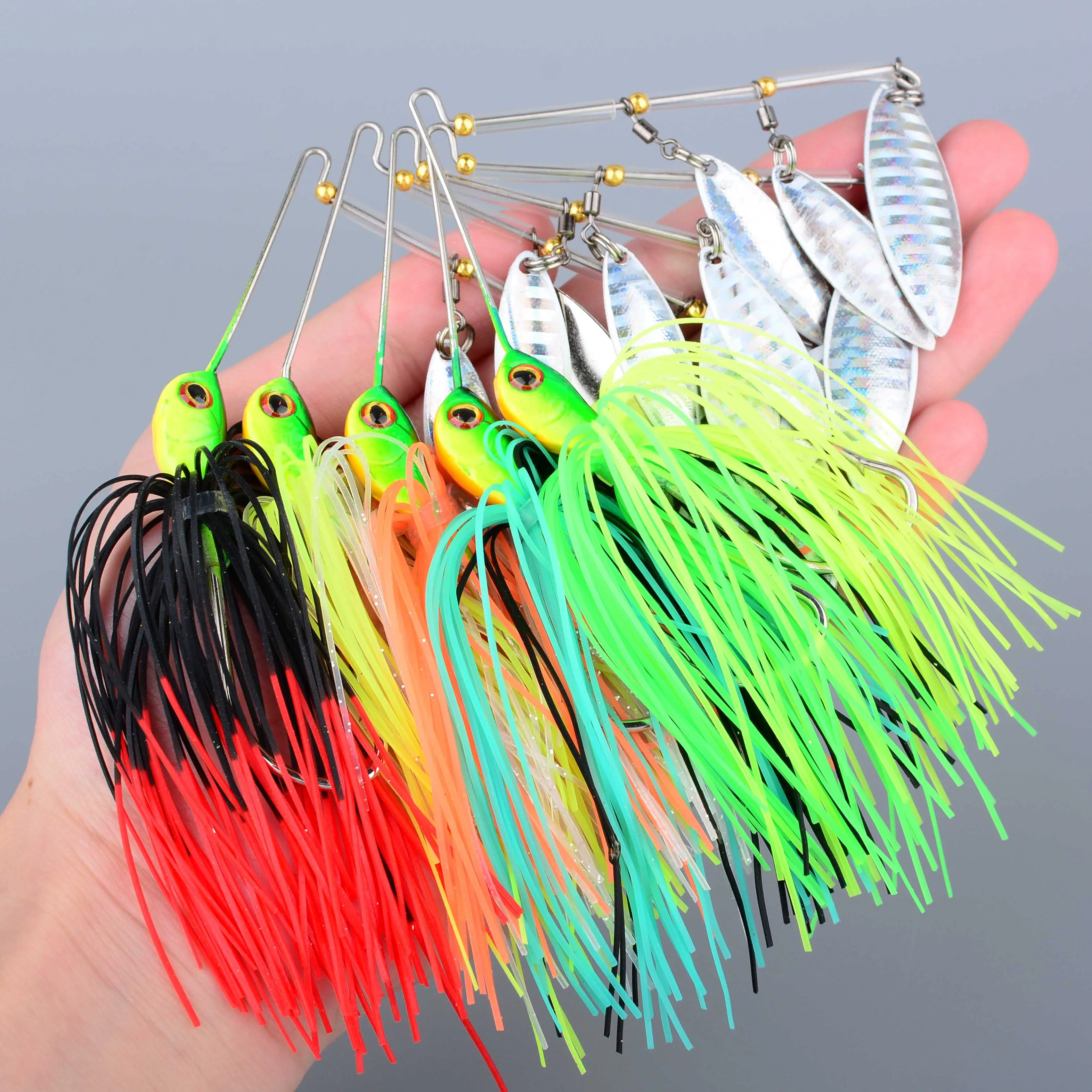 5 قطعة الصيد Buzzbait السحر سبينيربايت تهزهز ملعقة معدنية القفز رئيس سبينر الطعم سويم ل باس شفرة سبينر الطعم