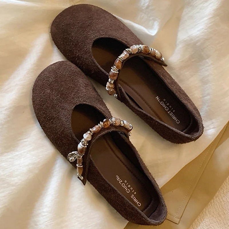 Mocasines zapatos planos de mujer vestido de moda poco profundo zapatos deportivos sandalias casuales de gamuza para mujer 2025 otoño nuevo diseñador Chaussure Femme