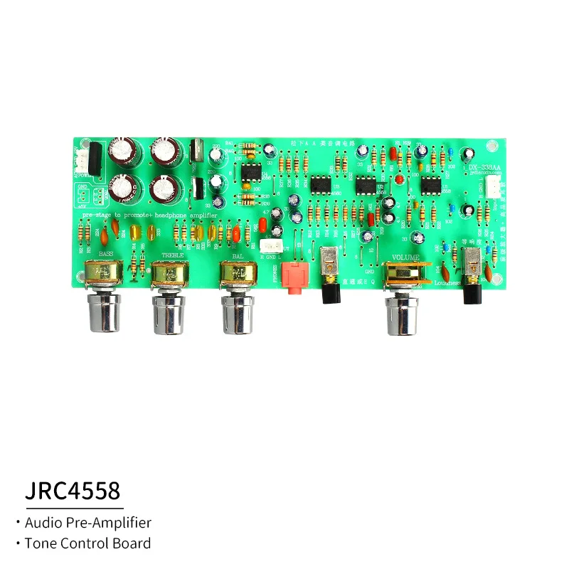 Audio Preamplifier JRC4558 OP-AMP Bass Treble Volume Tone Control Board Hifi 2.0 Channel Preamp With Loudness