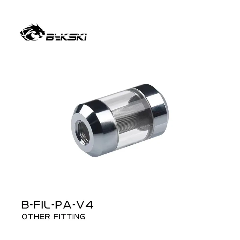 Bykski Double G1/4 Metal +Acrylic Filter Water System Dedicated Dual Spiral Pattern Brass Connector Computer Fitting B-FIL-PA-V4