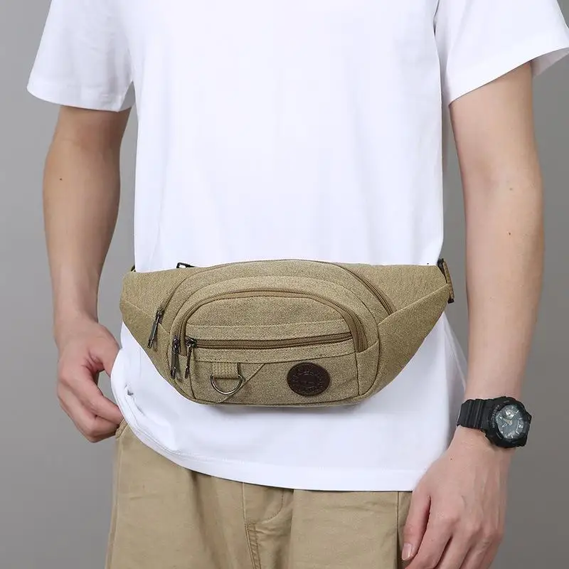 Lässige Canvas-Gürteltasche Hüfttasche Handytasche Bananentasche Bauchtasche für Herren – Detail 1