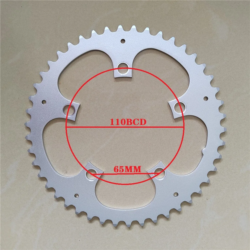 Folding Bike Chainring 110BCD 34T 36T 38T 39T 40T 42T 44T 46T Crown Road Bicycles BCD 110 Chain Wheel Sprocket CNC Silver Rings