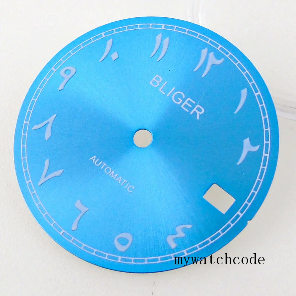 Bliger 29mm viola/rosa/blu/verde/nero quadrante orologio verde Lume Fit NH35A NH36A movimento automatico pezzi di ricambio per orologi
