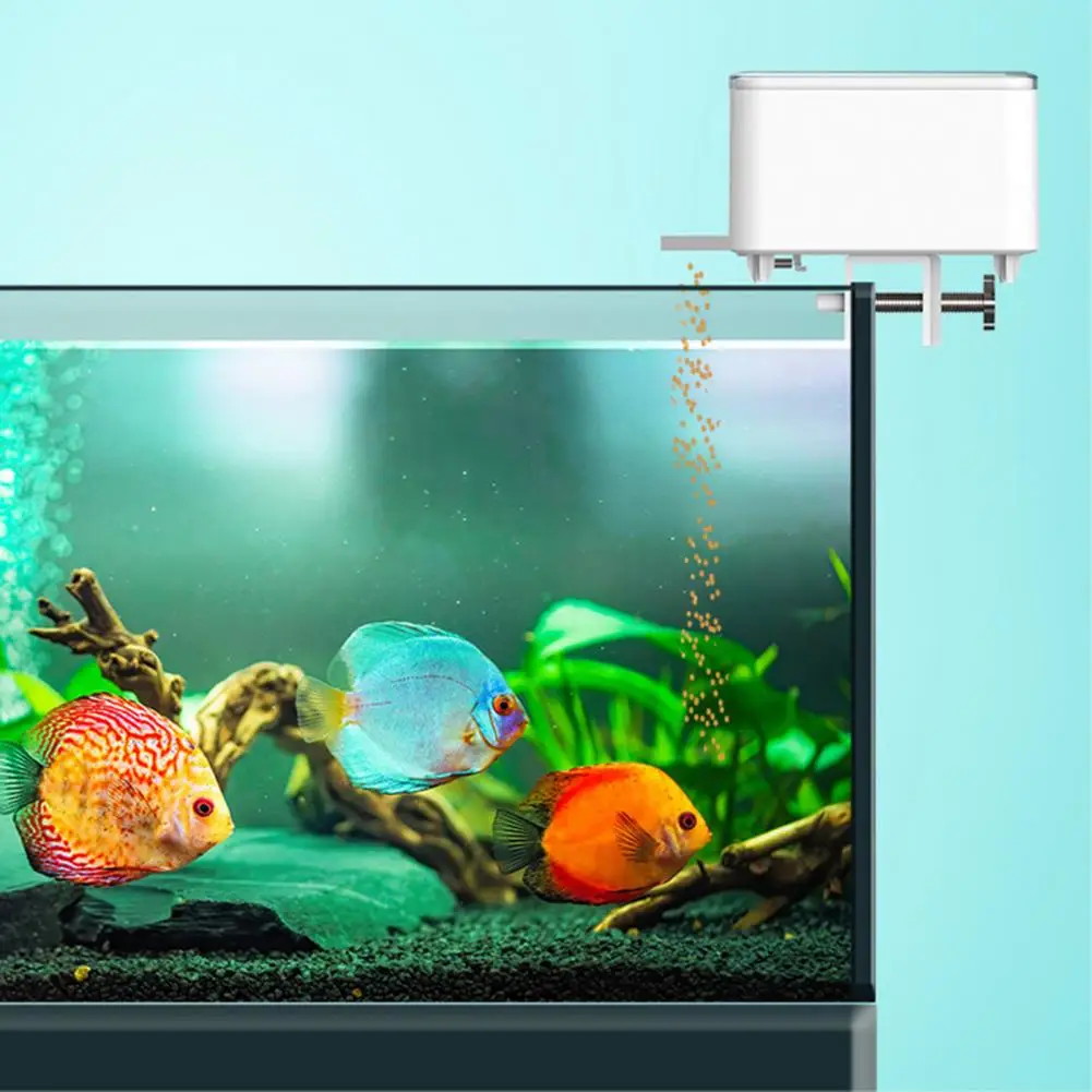 Fish Feeder with Interval Feeding Mode Fish Food Dispenser with App Control for Aquarium Usb Powered for Pelleted for Small