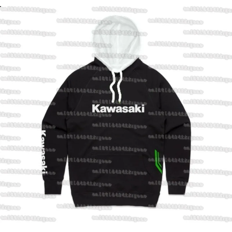 

KAWASAKI 2025 New 3D Print Motorcycle Jersey Hooded Hoodies Riding Dirt Bike and Mountain Racing Men's Women's Armored Hoodie