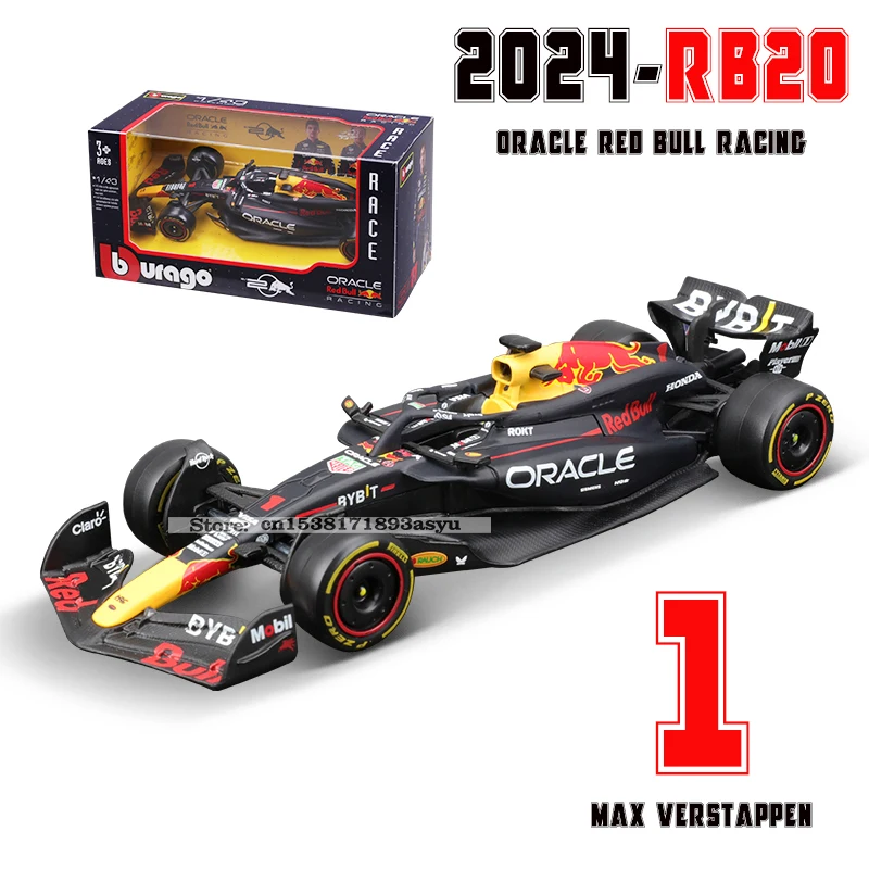 Bburago 1:43 F1 Red Bull Racing TAG Heuer RB20 2024 #1 Verstappen #11 Perez Alloy Car Die Cast Model Toy Collectible SF24