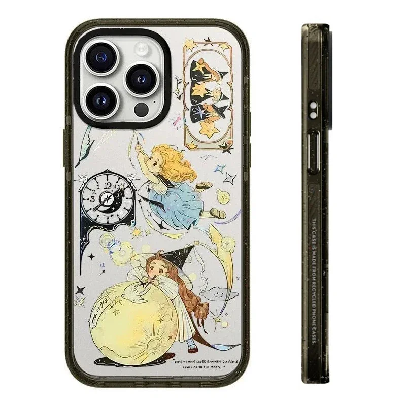 

2.0 Acrylic Cartoon Magic Girl iPhone 11 12 13 14 15 Pro Max Protective Case, Fits iPhone 15 Pro Max