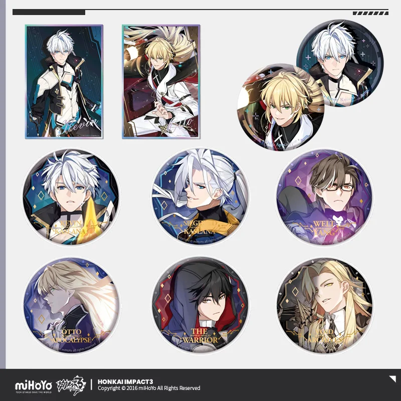 Sunsyea Honkai Impact 3rd Offizielles Merchandise-Produkt von miHoYo, original authentisches Kevin Otto-Abzeichen aus farbigem Papier