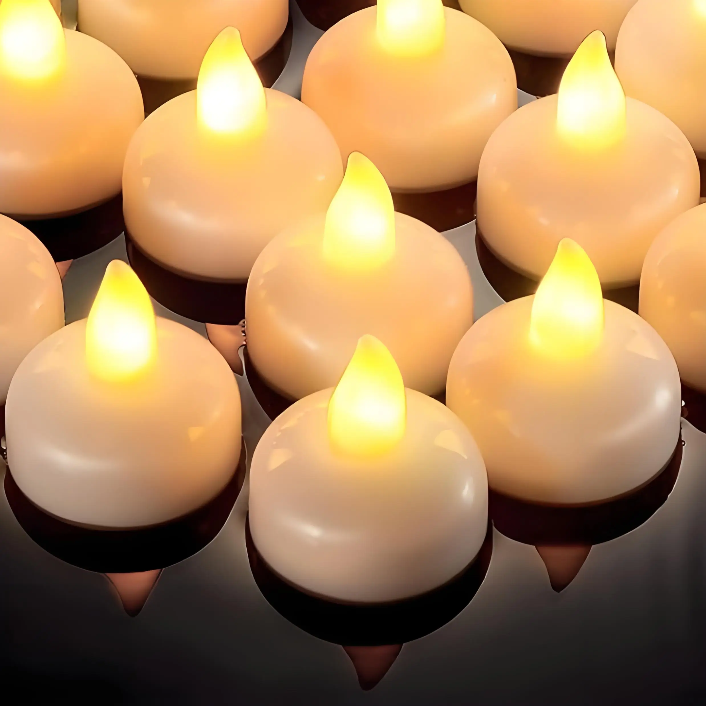 12/24 Stuks Vlamloze LED Drijvende Kaarsen Waterdicht Vlamloze Theelichtjes Flikkerende Verlichting voor Zwembad Bad Bruiloft Decor