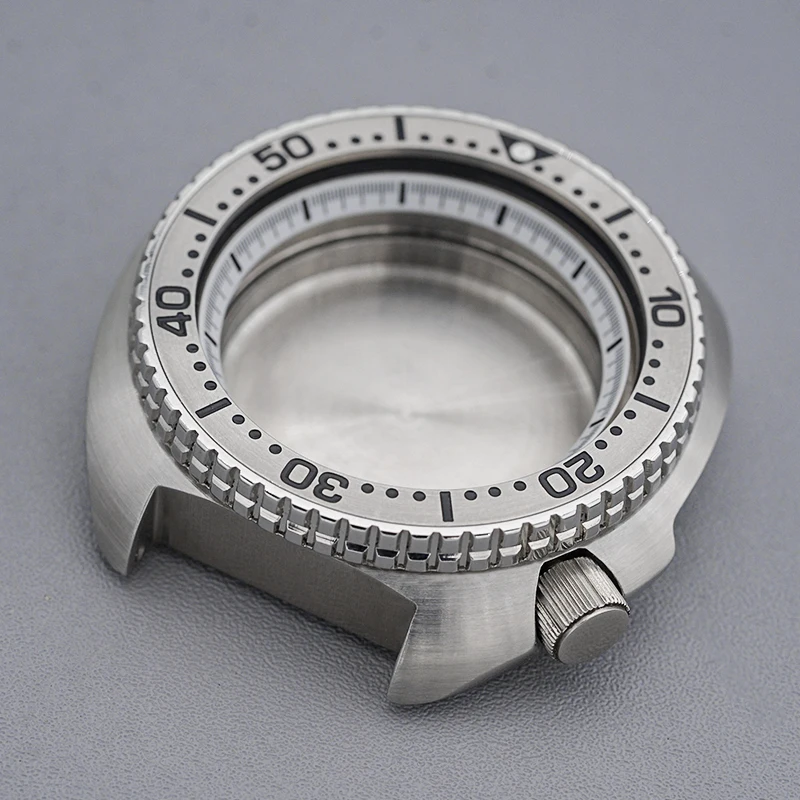 Silver Turtle Case Sealed Back NH35 NH36 4R36 7S26 Movement Compatible 28.5mm Dial NH35 Case Sapphire Crystal Men's Watch Case