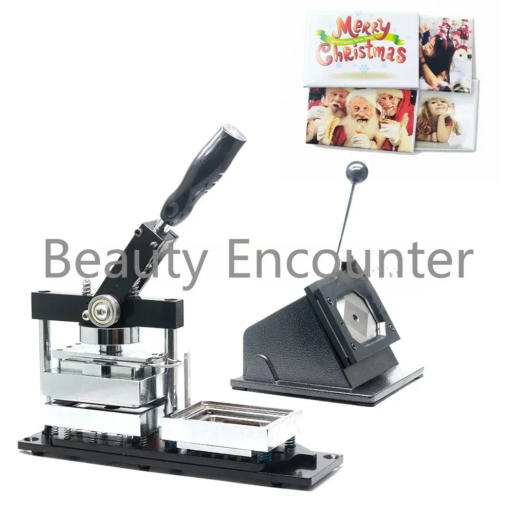 80*53mm Rectangular Button Fridge Magnet Making Machine Kit with Paper Cutter and 1000sets Materials