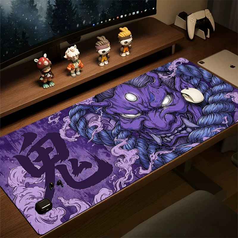 Anime Japanese Ghost Large Desk Mat Gaming Mouse Pad Non-slip Keyboard Carpet Gamer Office Laptop Computer Desktop Accessory
