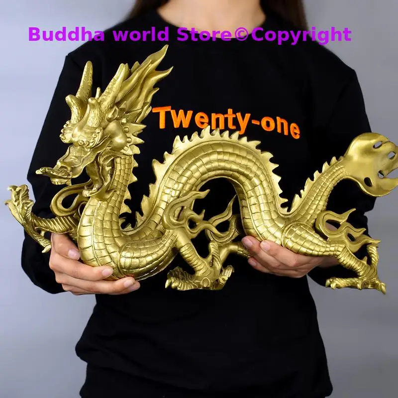 large HOME OFFICE Company SHOP Efficacious Money Drawing thriving business Lucky Royal Dragon FENG SHUI art mascot copper statue