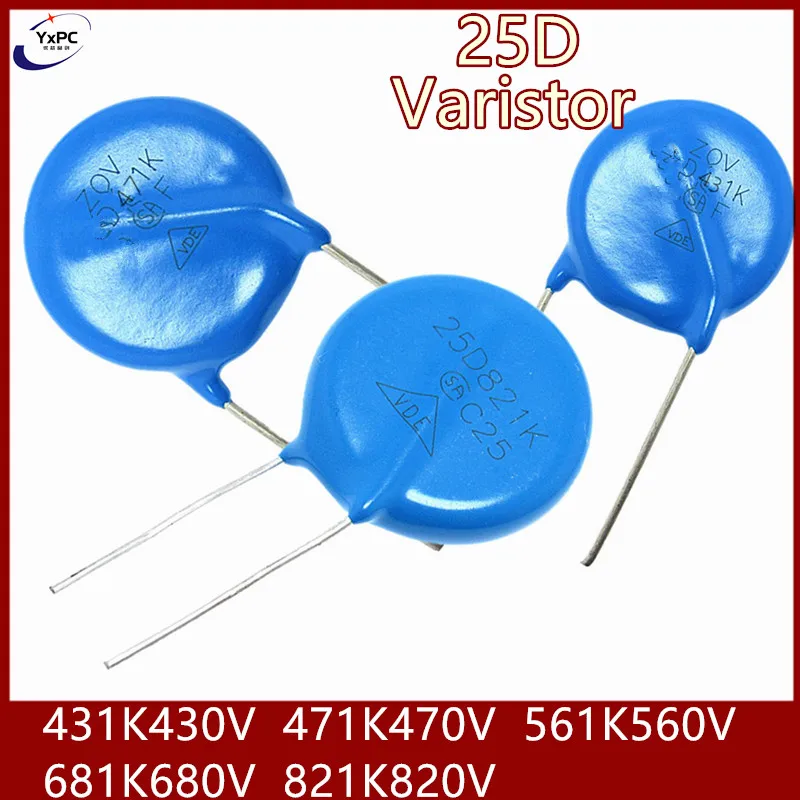 

2pcs Varistor 25D431K 430V 25D471K 470V 25D561K 560V 25D681K 680V 25D821K 820V Piezoresistor